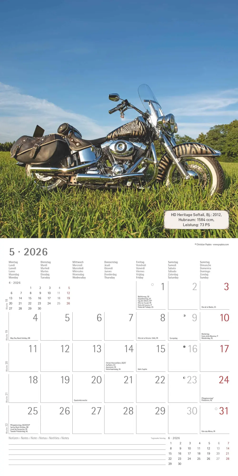 Bild: 4069095003071 | Harleys 2026 - Broschürenkalender 30x30 cm (30x60 geöffnet) -...
