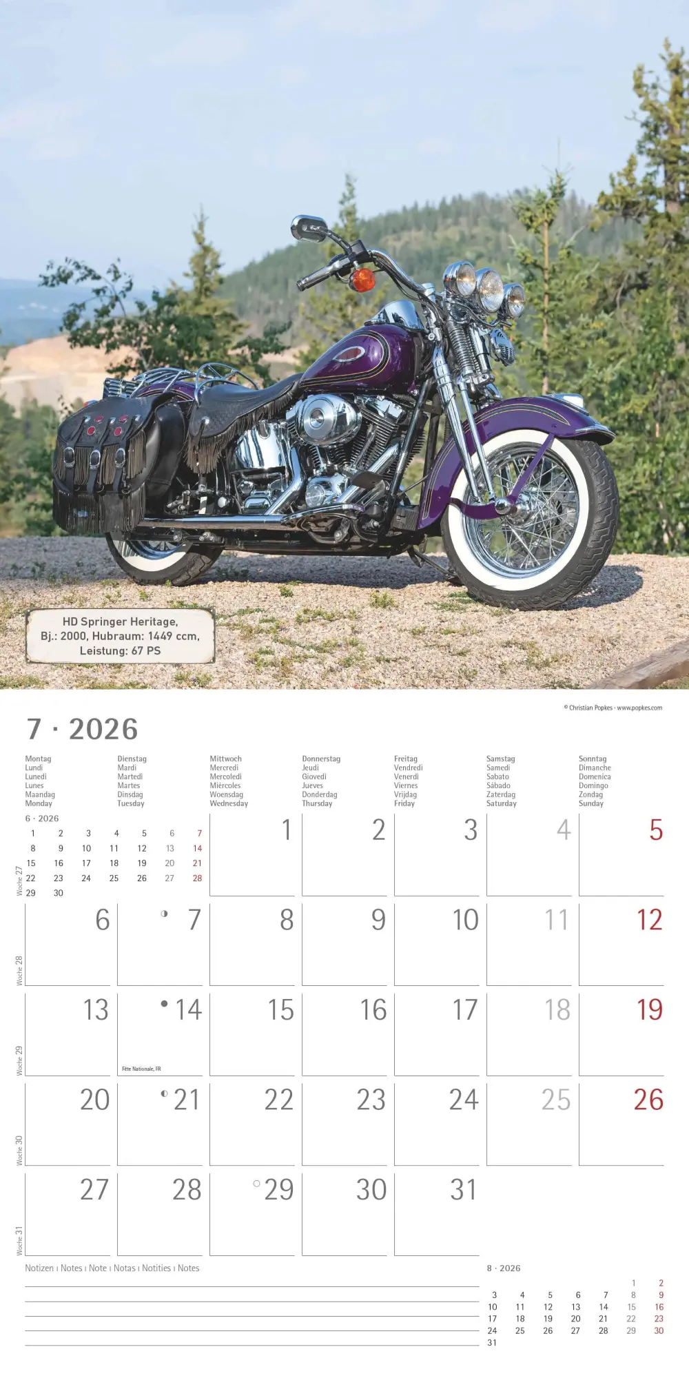 Bild: 4069095003071 | Harleys 2026 - Broschürenkalender 30x30 cm (30x60 geöffnet) -...