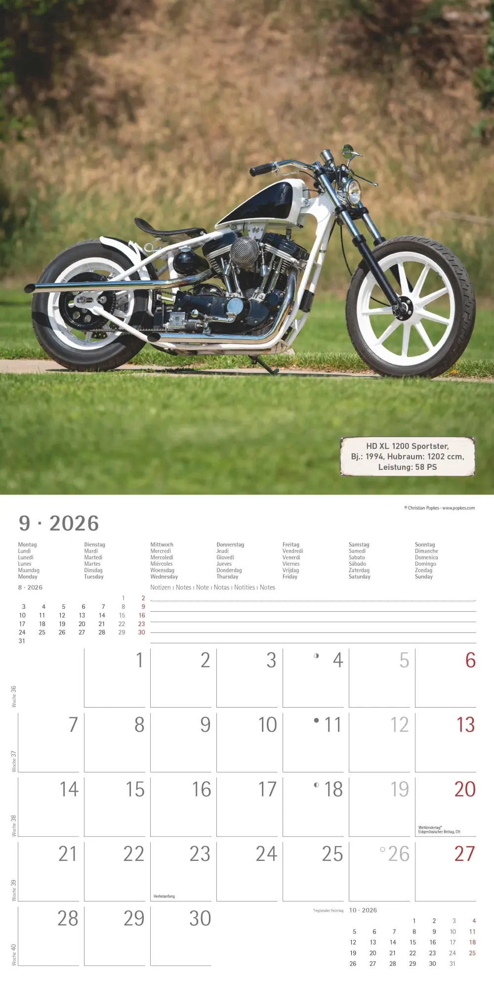 Bild: 4069095003071 | Harleys 2026 - Broschürenkalender 30x30 cm (30x60 geöffnet) -...