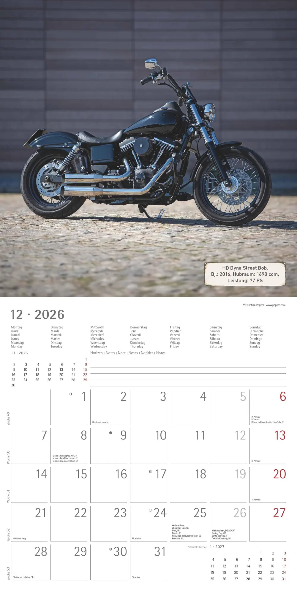 Bild: 4069095003071 | Harleys 2026 - Broschürenkalender 30x30 cm (30x60 geöffnet) -...