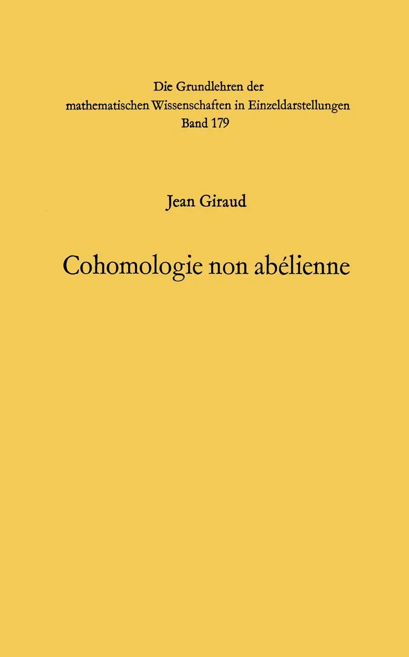 Cover: 9783540053071 | Cohomologie non abelienne | Jean Giraud | Buch | ix | Französisch