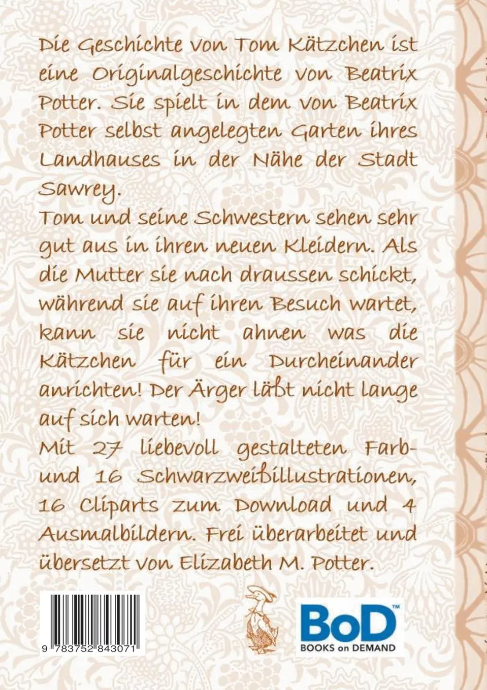 Rückseite: 9783752843071 | Die Geschichte von Tom Kätzchen (inklusive Ausmalbilder und...