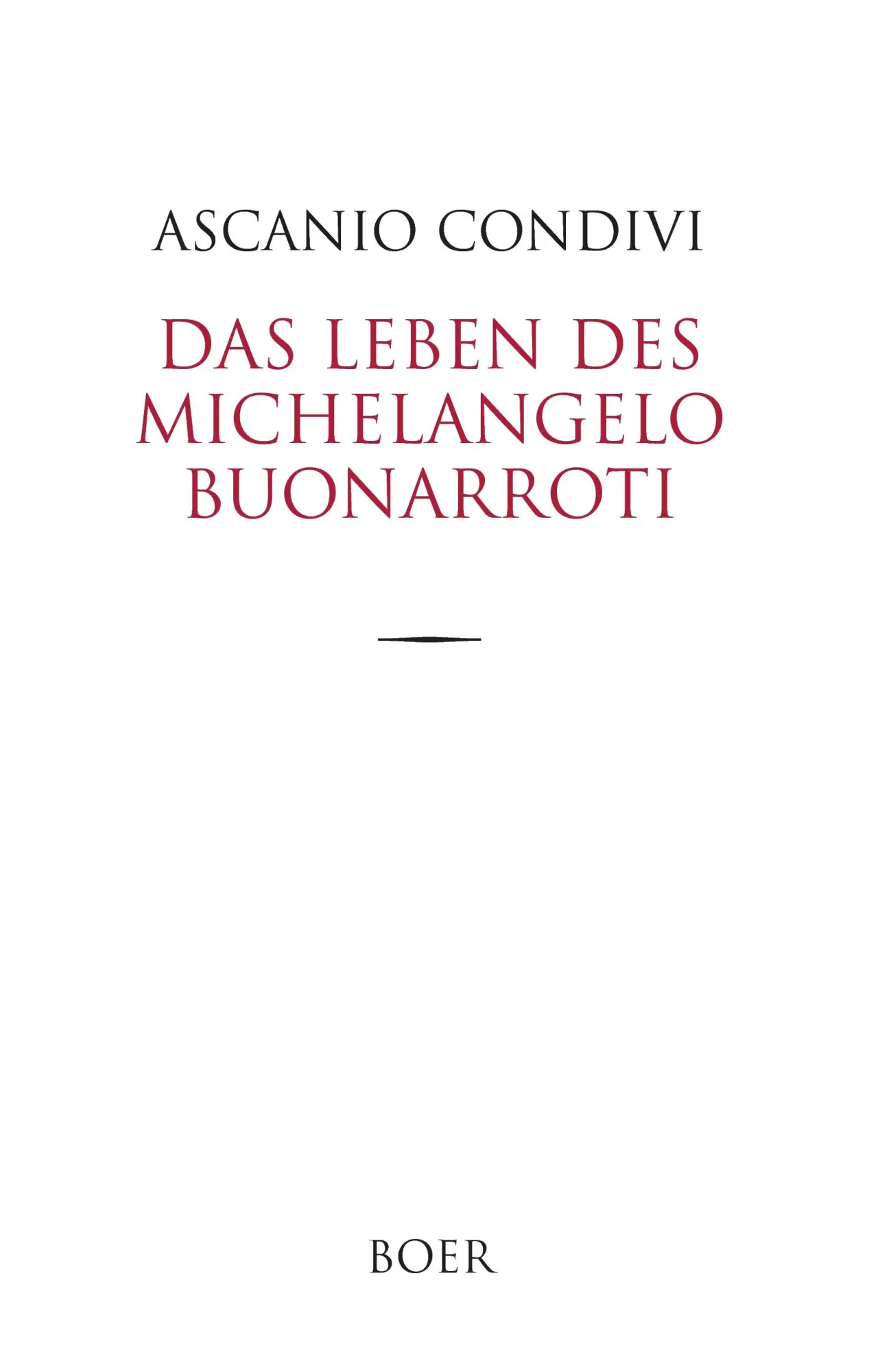 Cover: 9783924963071 | Das Leben des Michelangelo Buonarroti | Ascanio Condivi | Buch | 2015