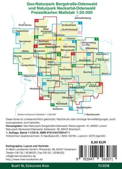 Bild: 9783947593071 | Südliches Ried 1:20.000 | (Land-)Karte | 2 S. | Deutsch | 2018
