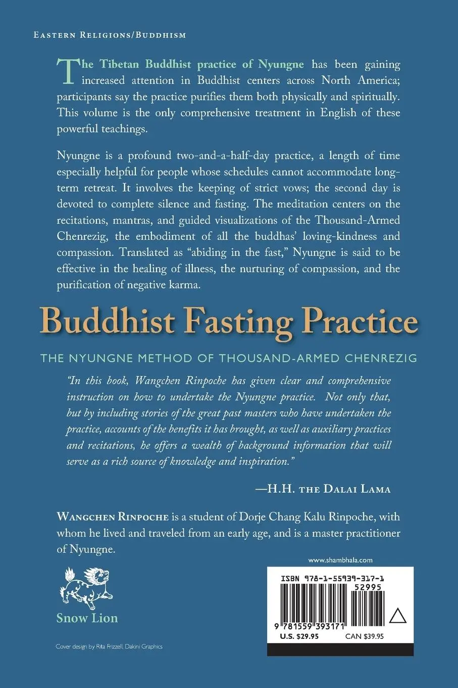 Rückseite: 9781559393171 | Buddhist Fasting Practice | Wangchen Rinpoche | Taschenbuch | Englisch