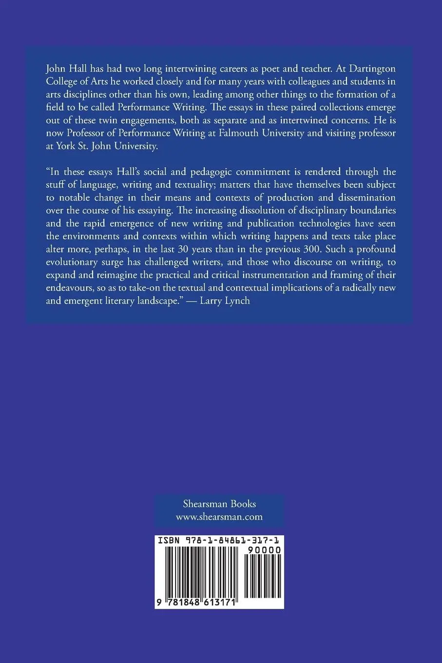 Rückseite: 9781848613171 | Essays on Performance Writing, Poetics and Poetry, Vol. 1 | John Hall