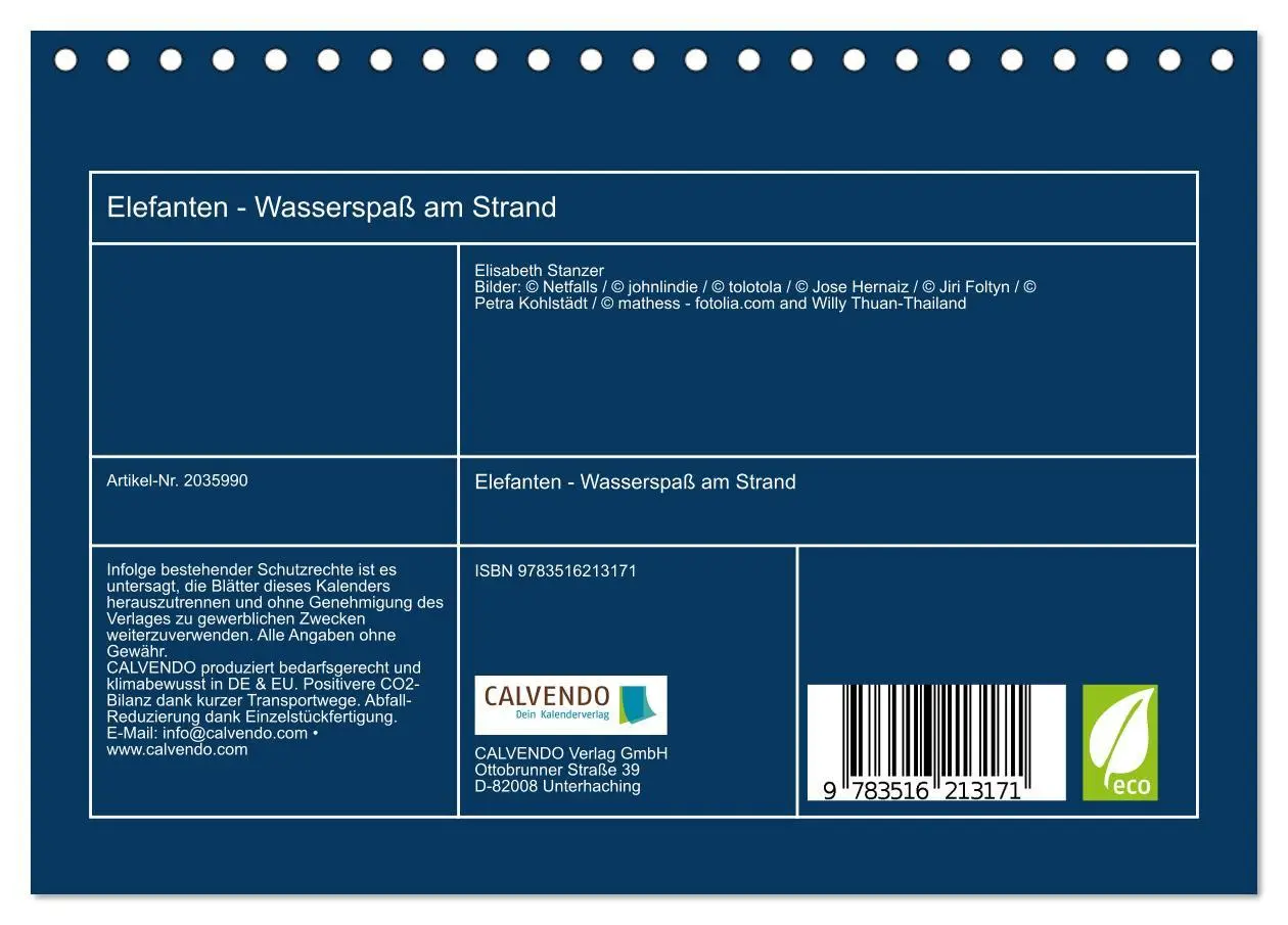 Bild: 9783516213171 | Elefanten - Wasserspaß am Strand (Tischkalender 2026 DIN A5 quer),...