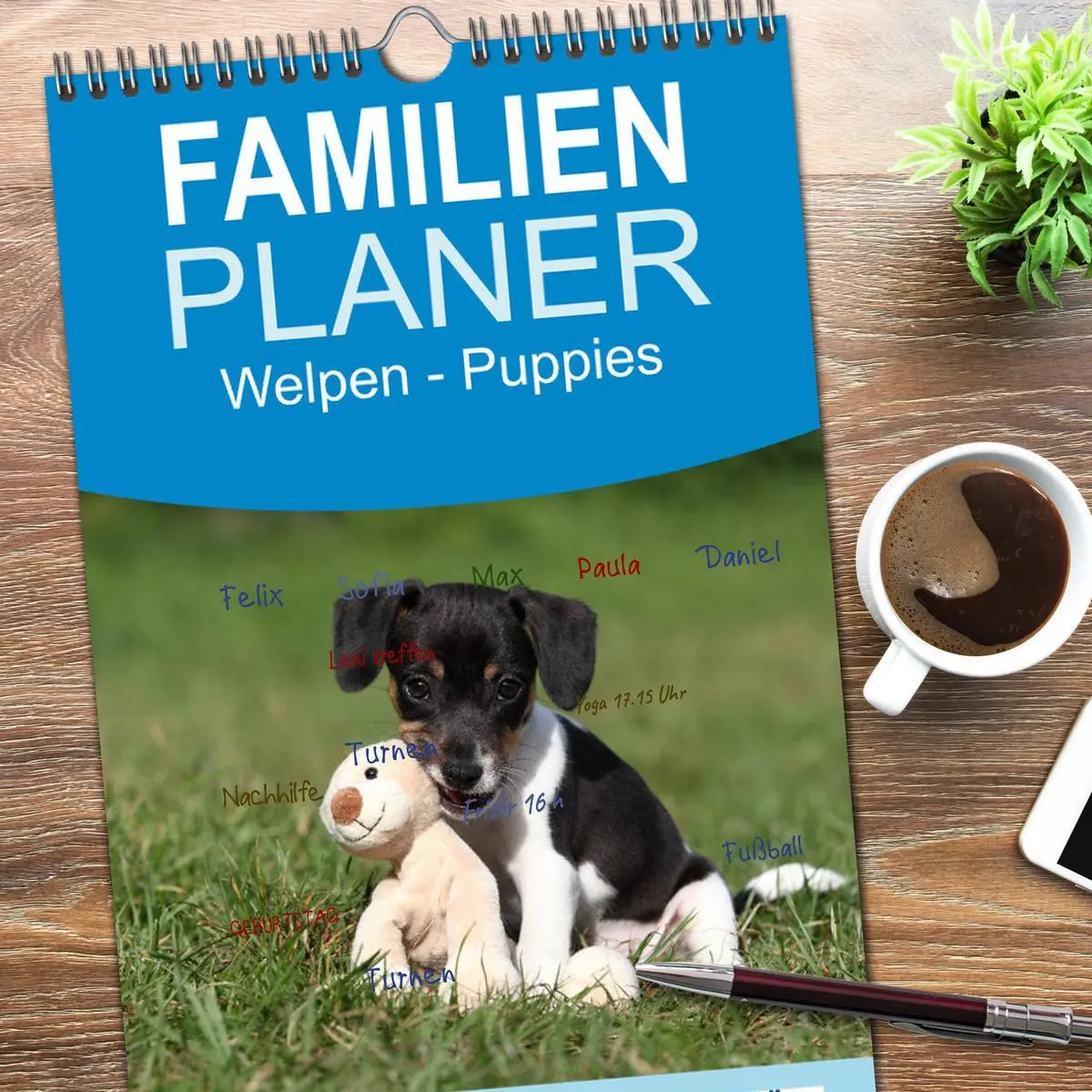 Bild: 9783516513271 | Familienplaner 2026 - Welpen - Puppies mit 5 Spalten (Wandkalender,...