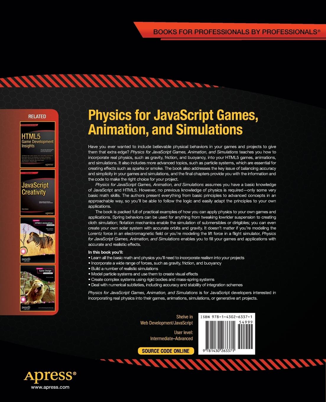 Rückseite: 9781430263371 | Physics for JavaScript Games, Animation, and Simulations | Taschenbuch