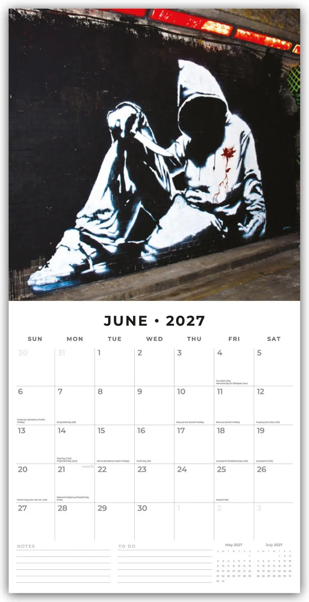 Bild: 9781837013371 | Banksy 2027 - 16-Monatskalender | Robin Red | Kalender | 28 S. | 2027