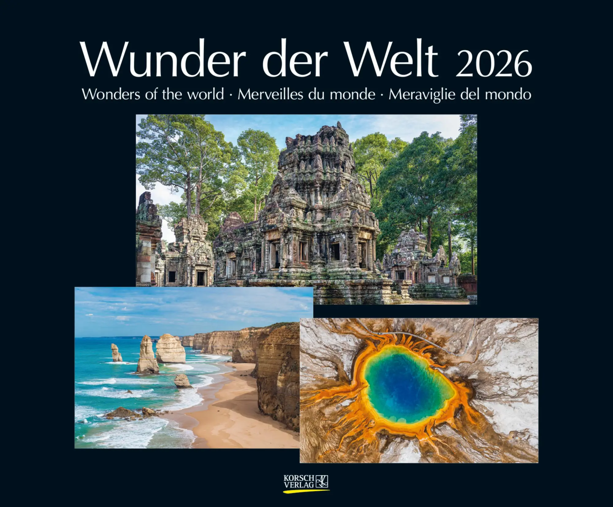 Cover: 9783731883371 | Wunder der Welt 2026 | Verlag Korsch | Kalender | Spiralbindung | 2026