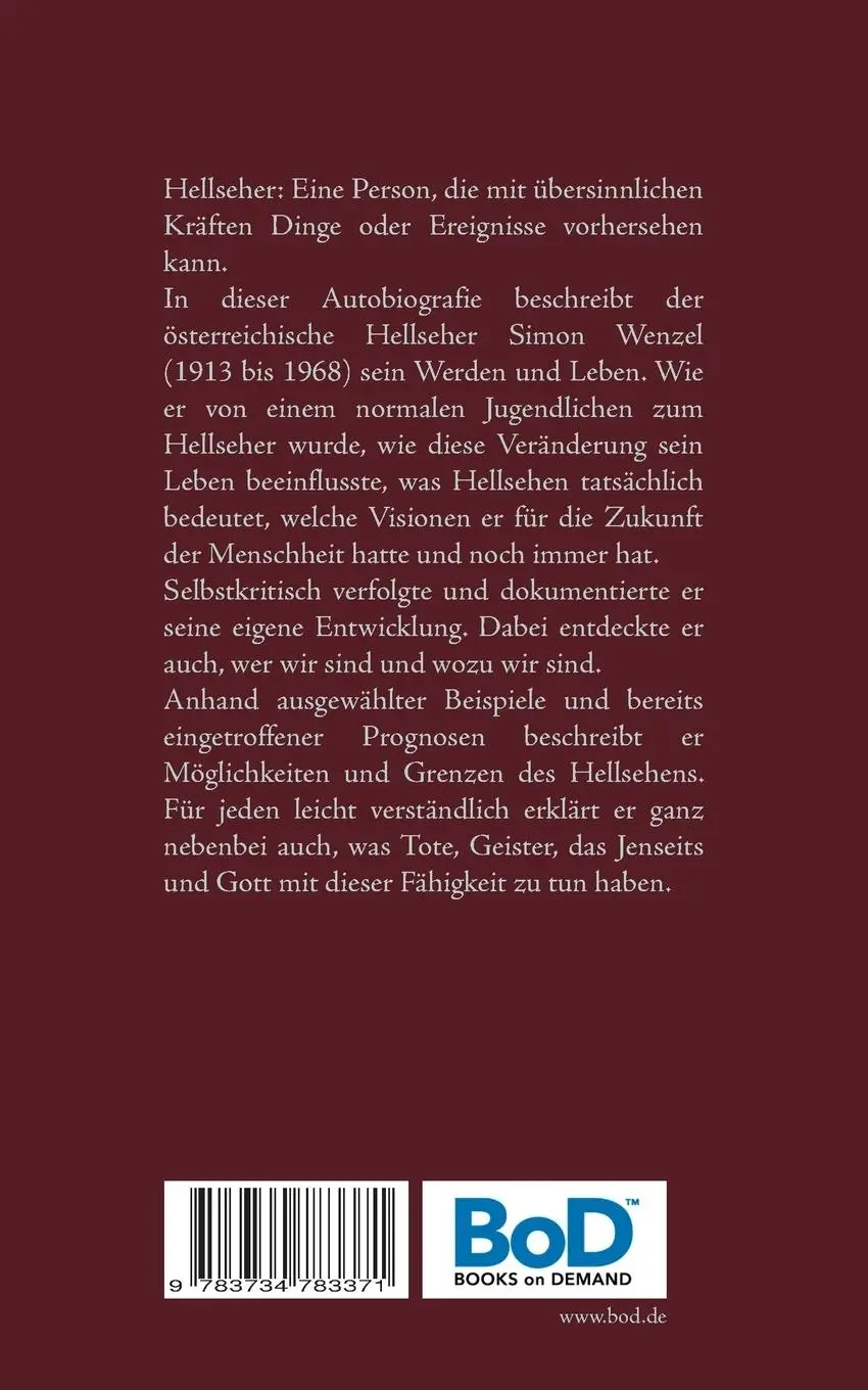 Rückseite: 9783734783371 | Visionen und Stimmen aus dem Jenseits | Simon Wenzel | Taschenbuch