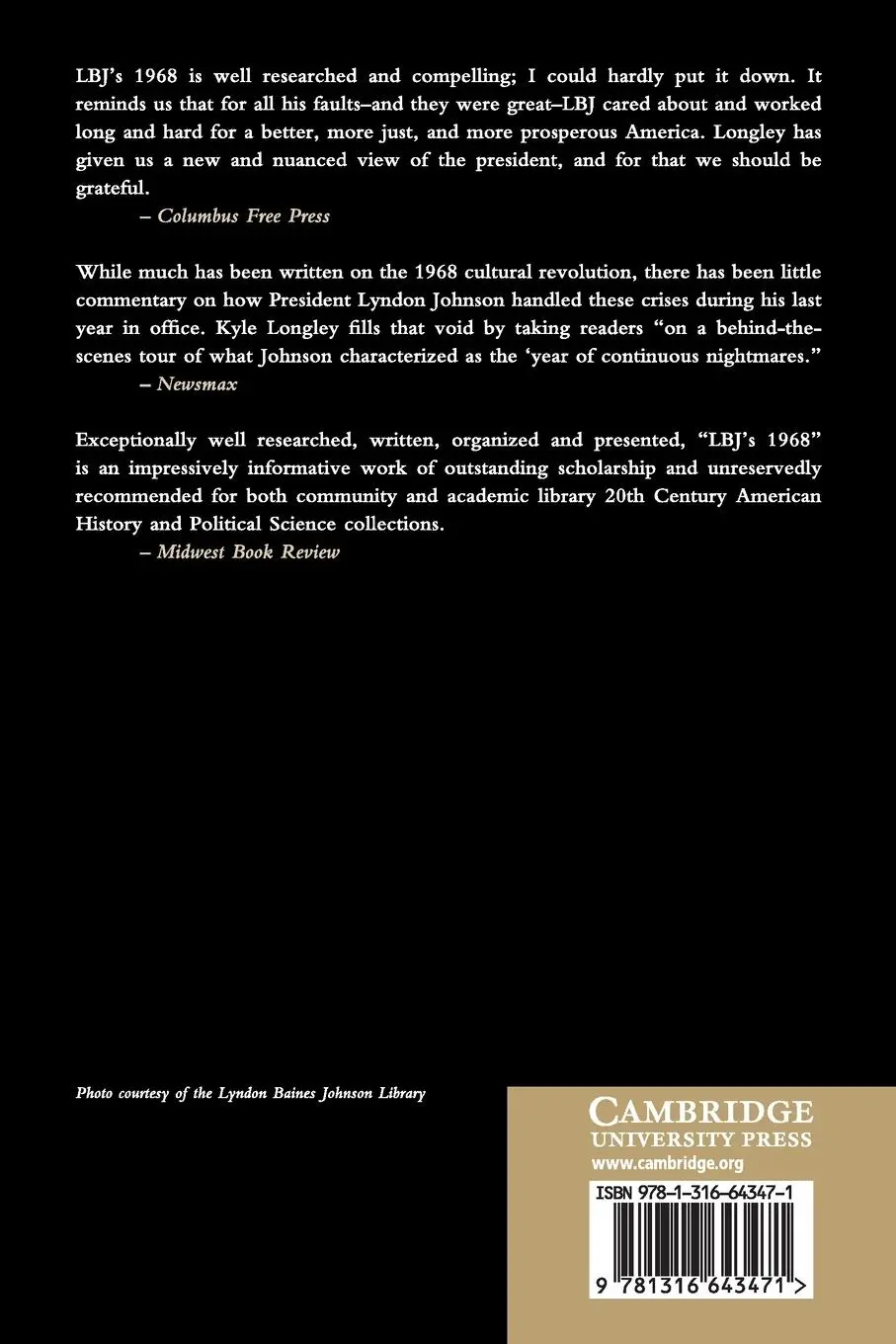 Rückseite: 9781316643471 | LBJ's 1968 | Kyle Longley | Taschenbuch | Kartoniert / Broschiert