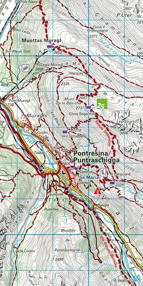 Bild: 9783259023471 | Kümmerly+Frey Wanderkarte 47 Bernina, Pontresina, Val Poschiavo...