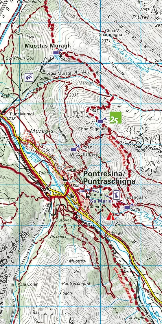 Bild: 9783259023471 | Kümmerly+Frey Wanderkarte 47 Bernina, Pontresina, Val Poschiavo...