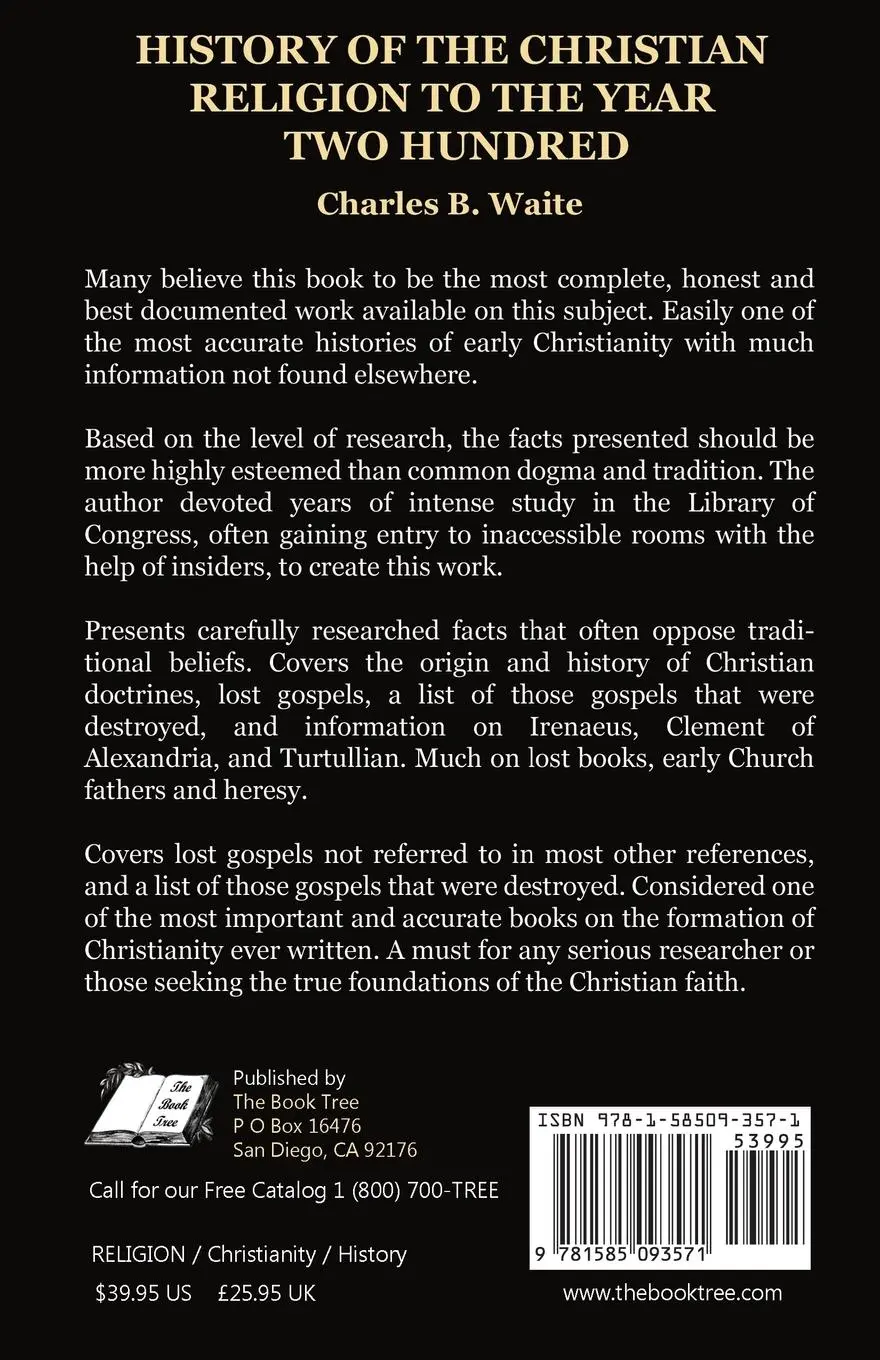 Rückseite: 9781585093571 | History of the Christian Religion to the Year Two Hundred | Waite