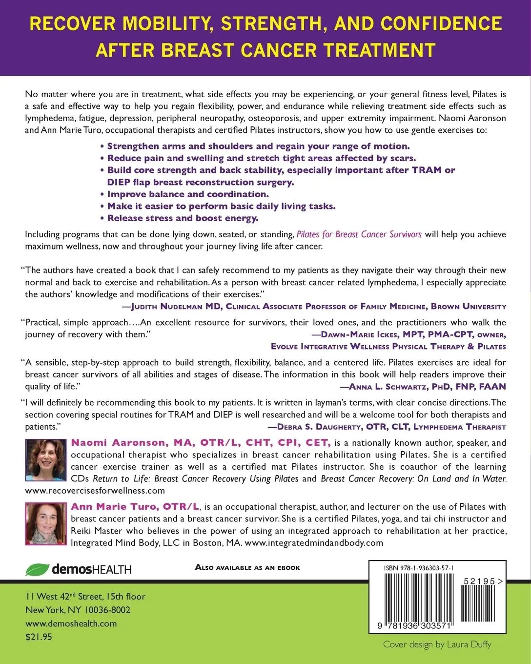 Rückseite: 9781936303571 | Pilates for Breast Cancer Survivors | Aaronson (u. a.) | Taschenbuch
