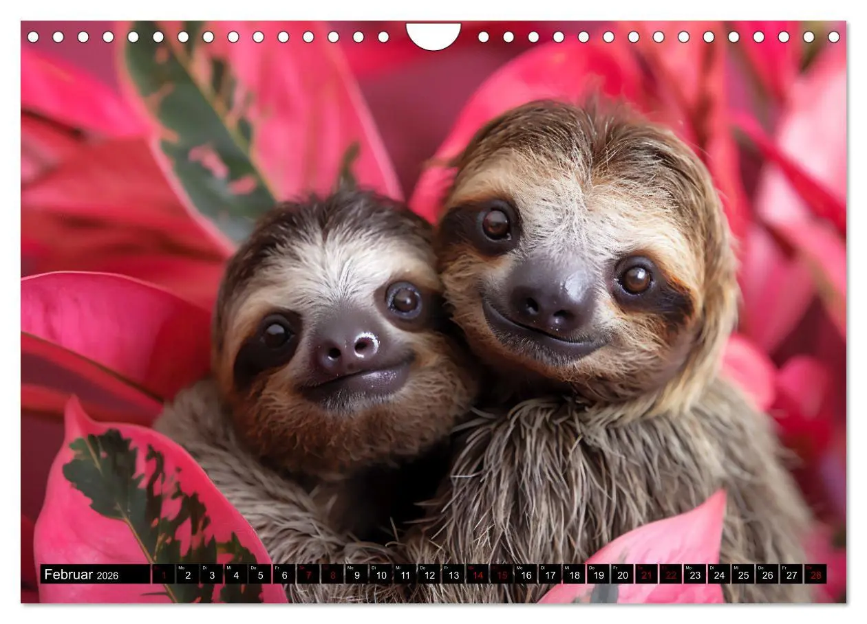 Bild: 9783457323571 | Faultiere - entspannt durchs Jahr (Wandkalender 2026 DIN A4 quer),...