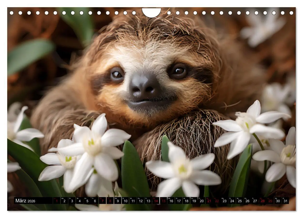 Bild: 9783457323571 | Faultiere - entspannt durchs Jahr (Wandkalender 2026 DIN A4 quer),...