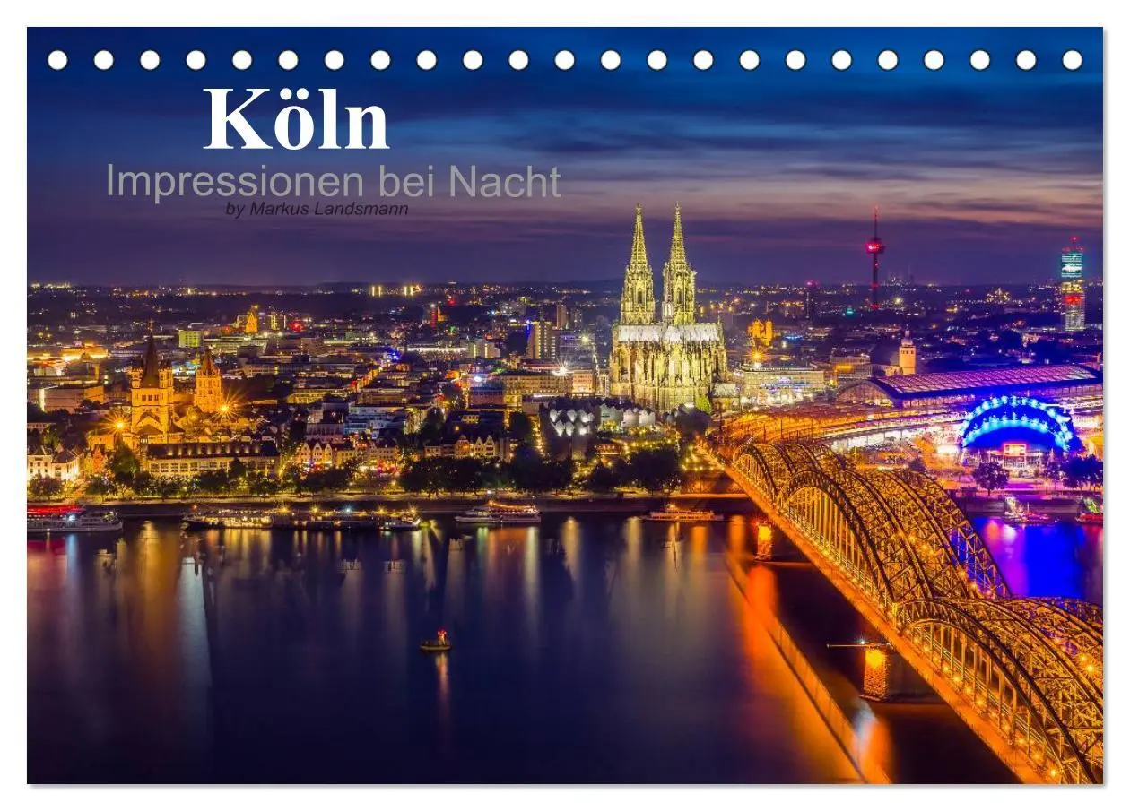 Cover: 9783516033571 | Köln Impressionen bei Nacht (Tischkalender 2026 DIN A5 quer),...