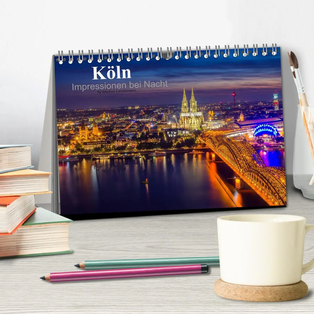 Bild: 9783516033571 | Köln Impressionen bei Nacht (Tischkalender 2026 DIN A5 quer),...