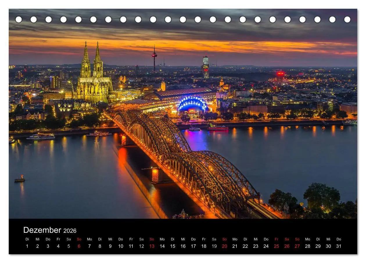 Bild: 9783516033571 | Köln Impressionen bei Nacht (Tischkalender 2026 DIN A5 quer),...