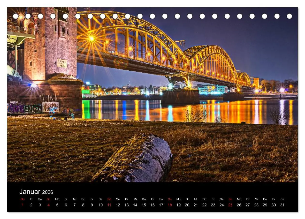 Bild: 9783516033571 | Köln Impressionen bei Nacht (Tischkalender 2026 DIN A5 quer),...
