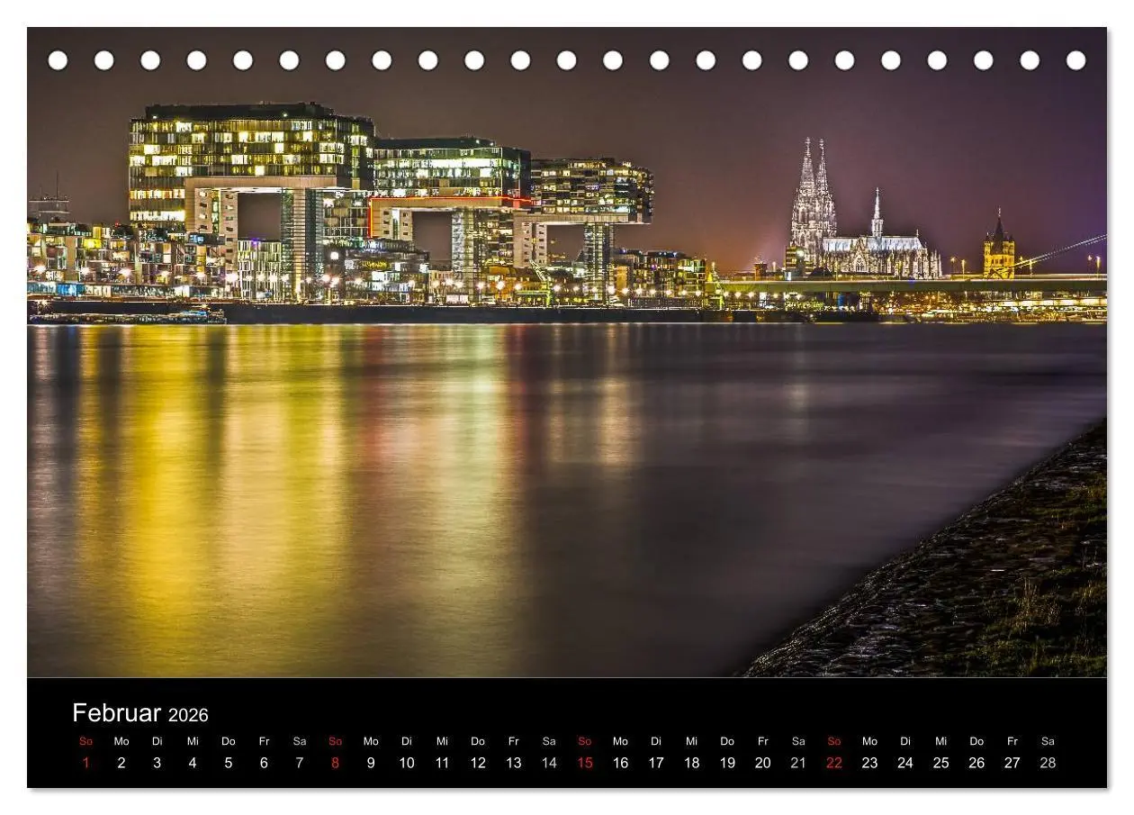 Bild: 9783516033571 | Köln Impressionen bei Nacht (Tischkalender 2026 DIN A5 quer),...