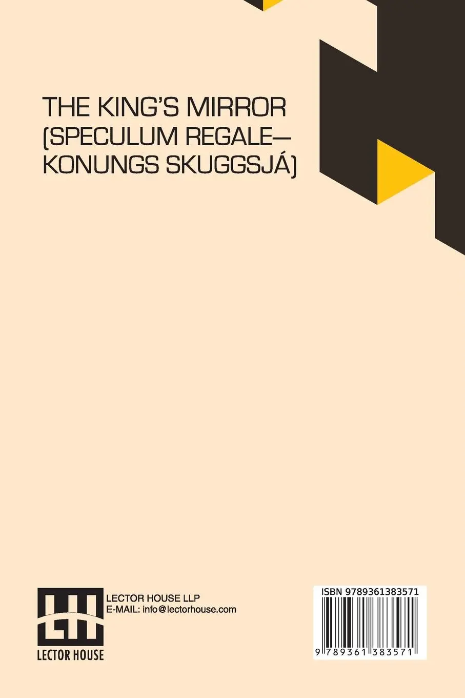 Rückseite: 9789361383571 | The King s Mirror (Speculum Regale Konungs Skuggsja) | Larson | Buch