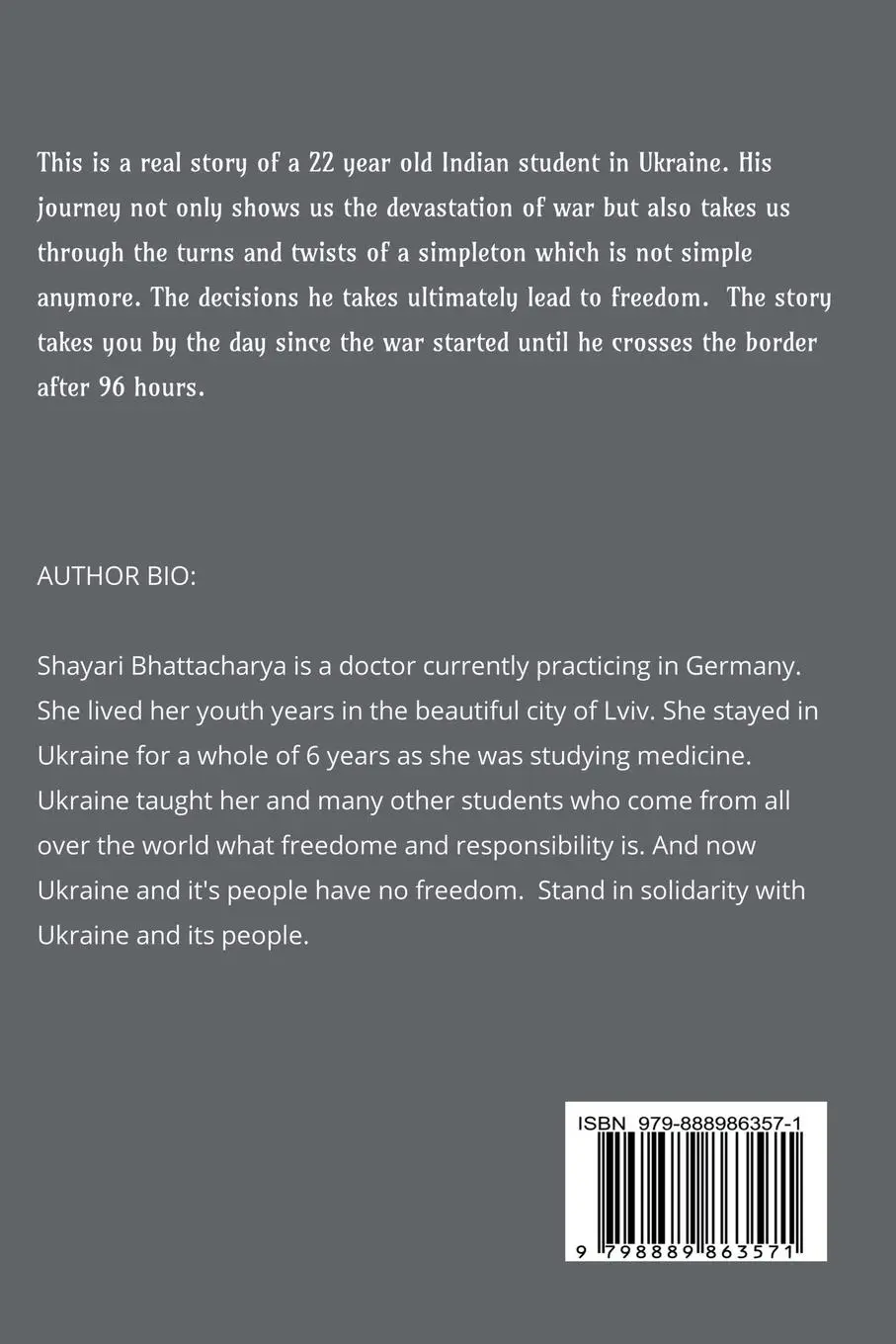 Rückseite: 9798889863571 | 96 HOURS | Shayari Bhattacharya | Taschenbuch | Englisch | 2023