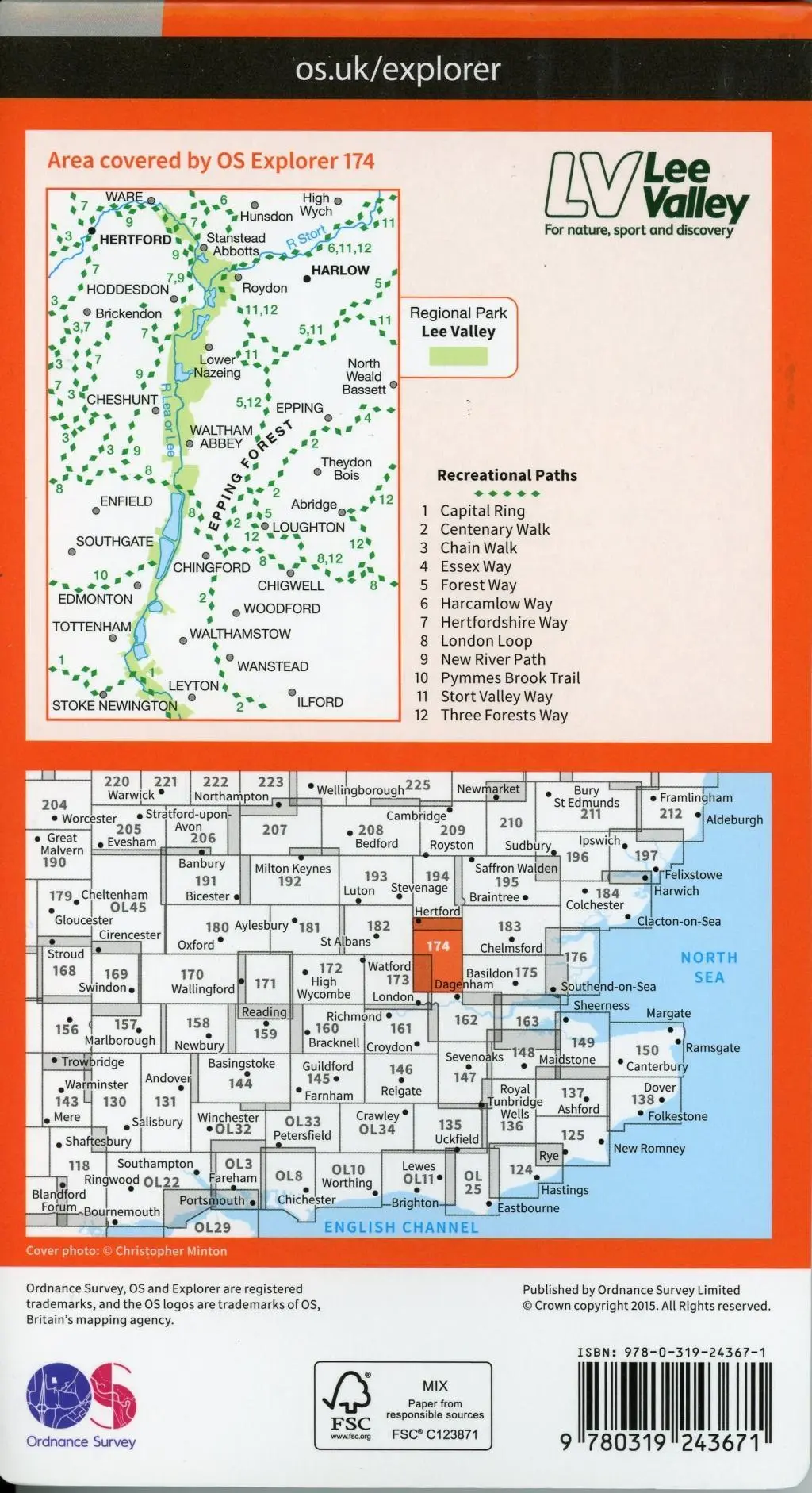 Bild: 9780319243671 | Epping Forest &amp; Lee Valley | Ordnance Survey | (Land-)Karte | Englisch