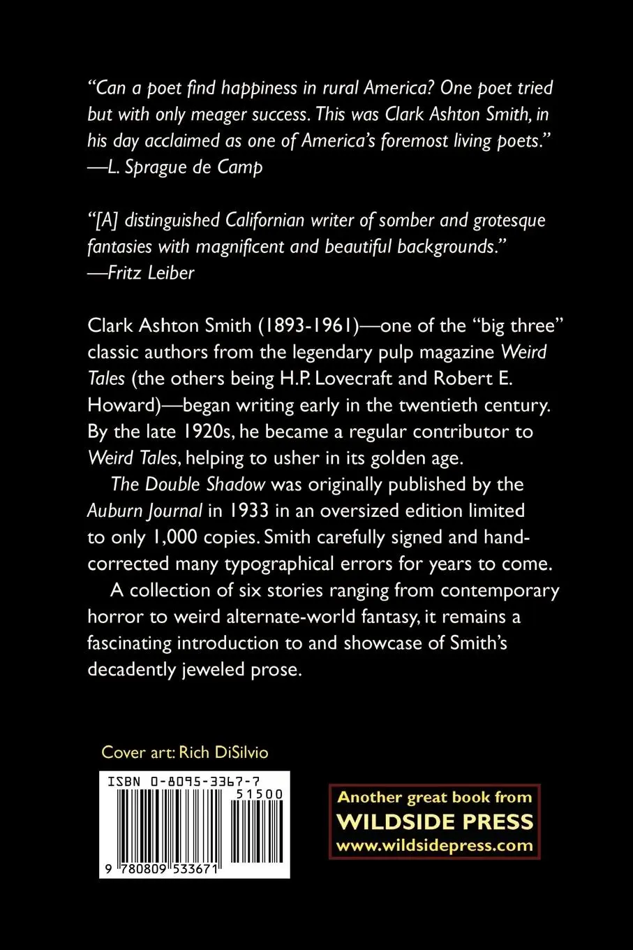 Rückseite: 9780809533671 | The Double Shadow | Clark Ashton Smith | Taschenbuch | Englisch | 2003