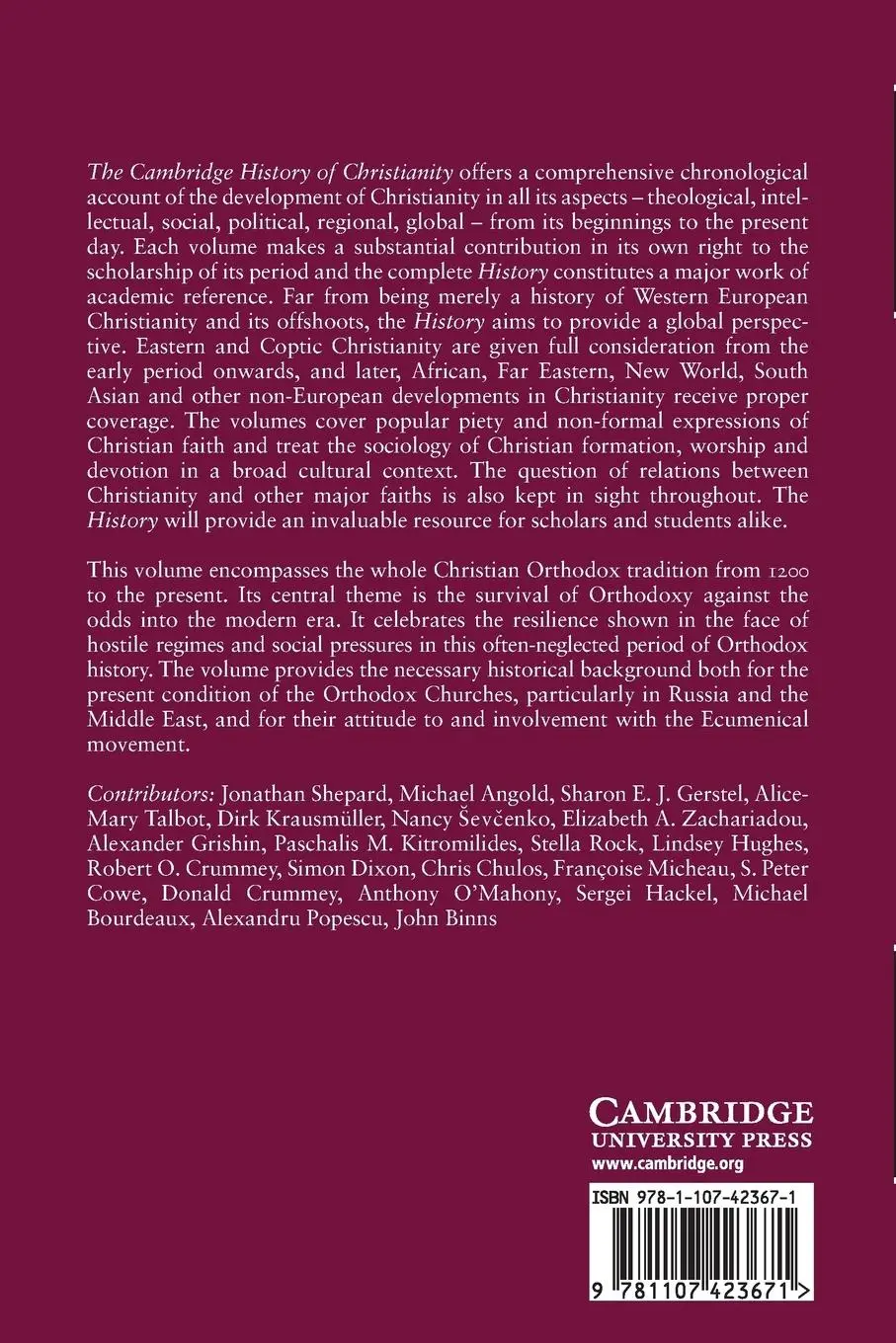 Rückseite: 9781107423671 | The Cambridge History of Christianity | Michael Angold | Taschenbuch