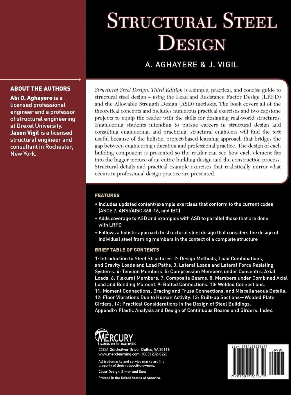Rückseite: 9781683923671 | Structural Steel Design | Jason Vigil (u. a.) | Buch | Englisch | 2020