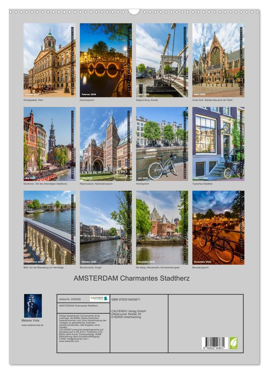 Bild: 9783516403671 | AMSTERDAM Charmantes Stadtherz (Wandkalender 2026 DIN A2 hoch),...
