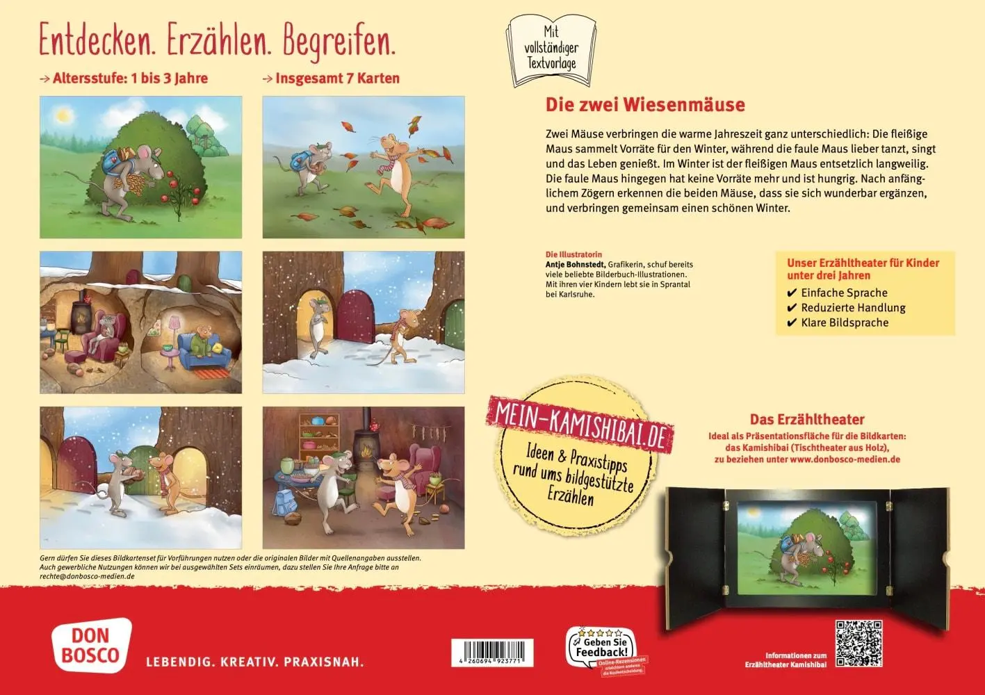 Bild: 4260694923771 | Die zwei Wiesenmäuse. Kamishibai Bildkartenset | Antje Bohnstedt | Box