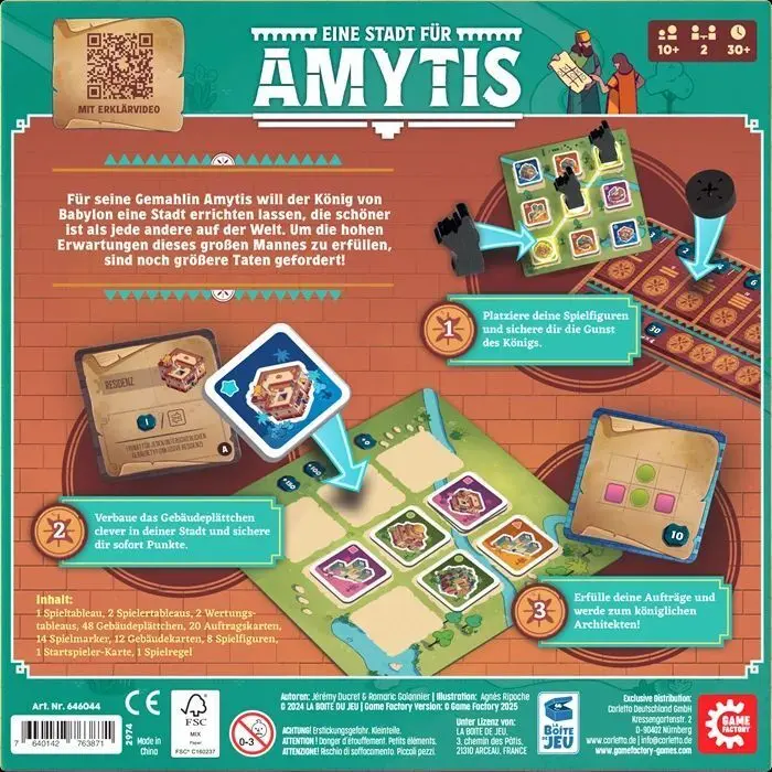 Bild: 7640142763871 | Eine Stadt für Amytis | Herausgegeben von GAME FACTORY | Spiel | 2026