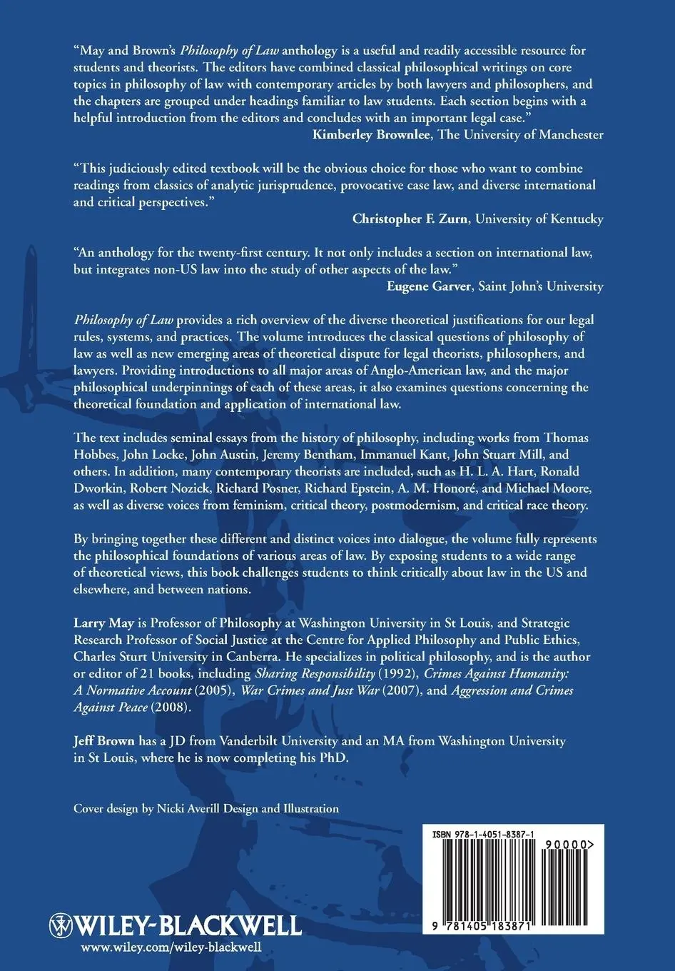 Rückseite: 9781405183871 | Philosophy of Law | Classic and Contemporary Readings | Brown (u. a.)