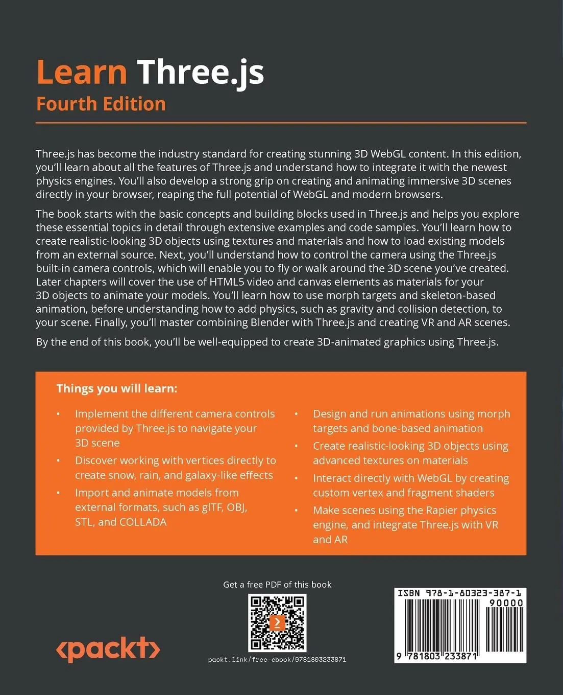 Rückseite: 9781803233871 | Learn Three.js - Fourth Edition | Jos Dirksen | Taschenbuch | Englisch