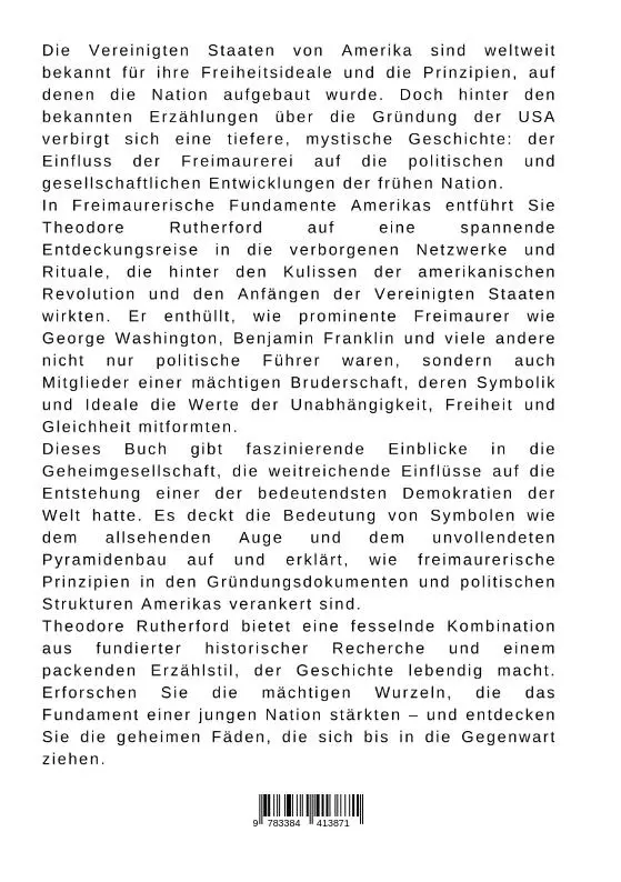 Rückseite: 9783384413871 | Freimaurerische Fundamente Amerikas | Theodore Rutherford | Buch