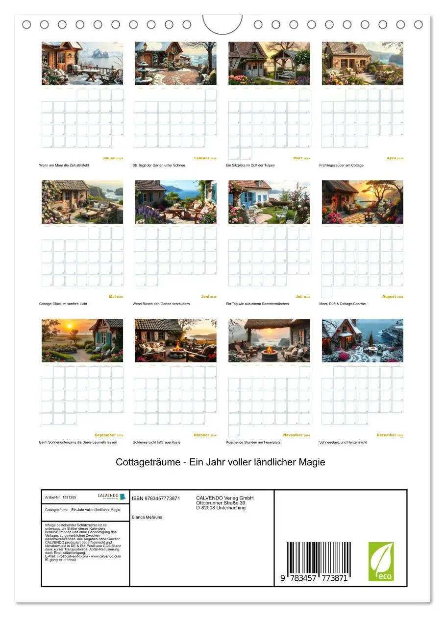 Bild: 9783457773871 | Cottageträume - Ein Jahr voller ländlicher Magie (Wandkalender 2026...