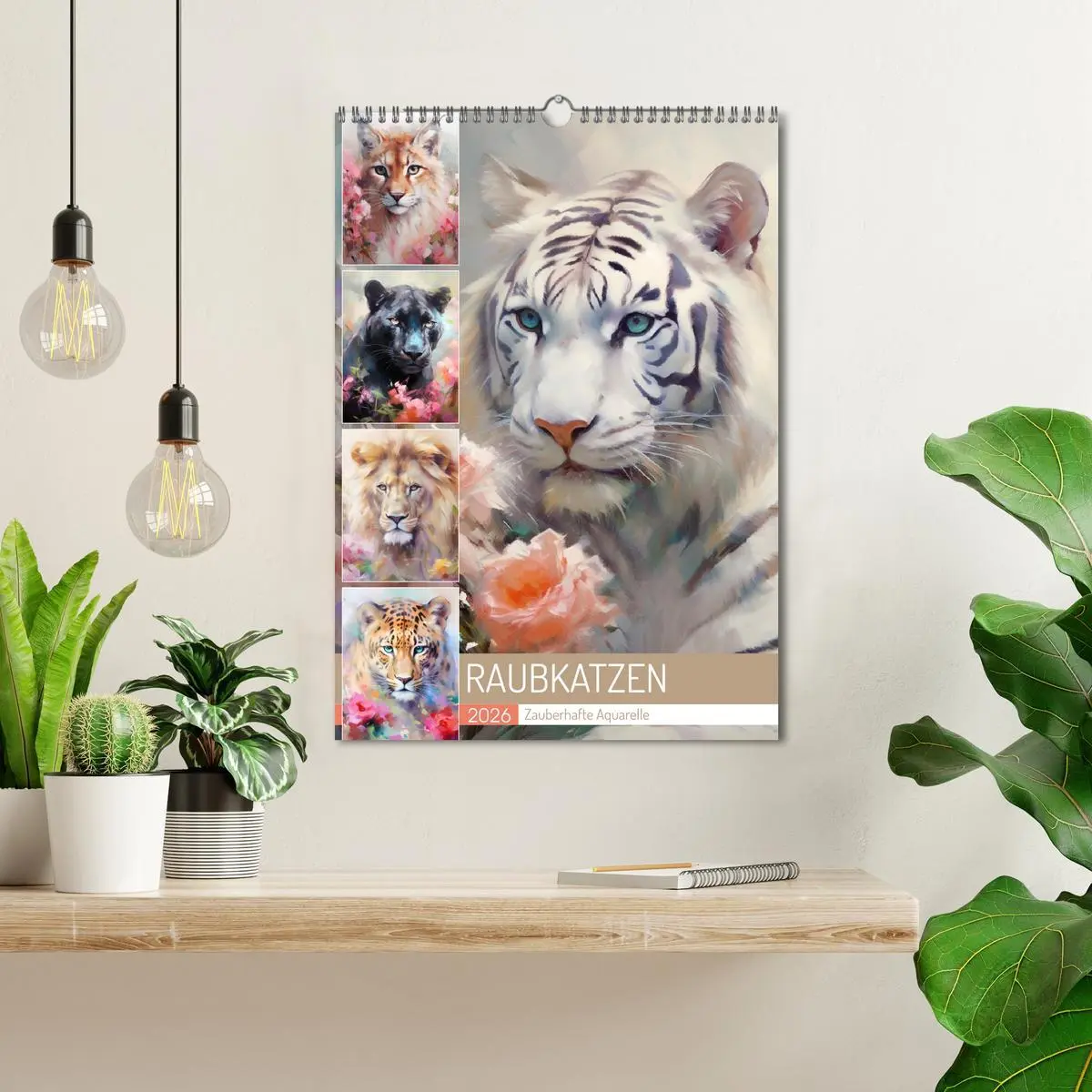 Bild: 9783516313871 | Raubkatzen. Zauberhafte Aquarelle (Wandkalender 2026 DIN A3 hoch),...