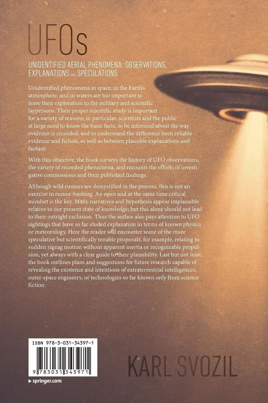 Rückseite: 9783031343971 | UFOs | Karl Svozil | Taschenbuch | xxii | Englisch | 2023