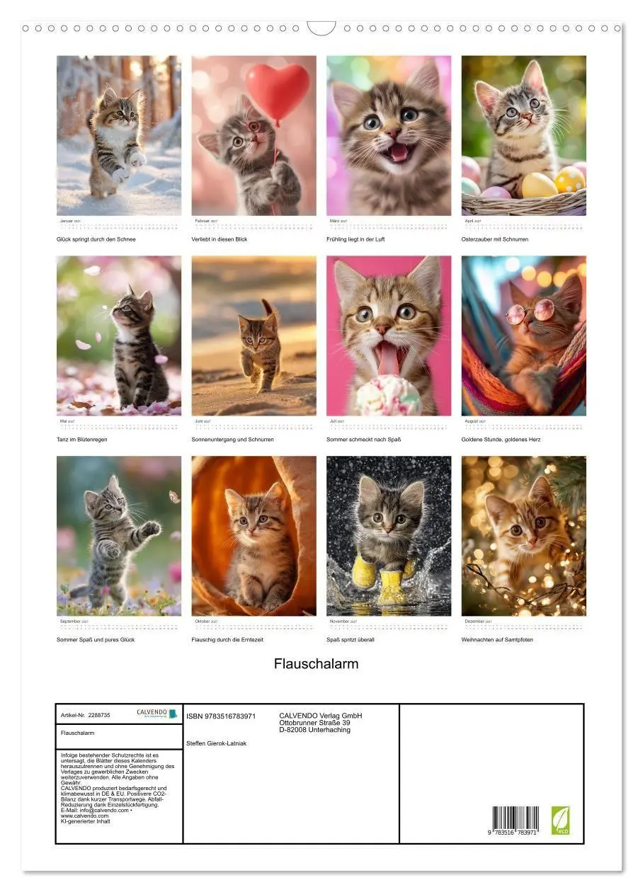 Bild: 9783516783971 | Flauschalarm (Wandkalender 2027 DIN A2 hoch), CALVENDO Monatskalender
