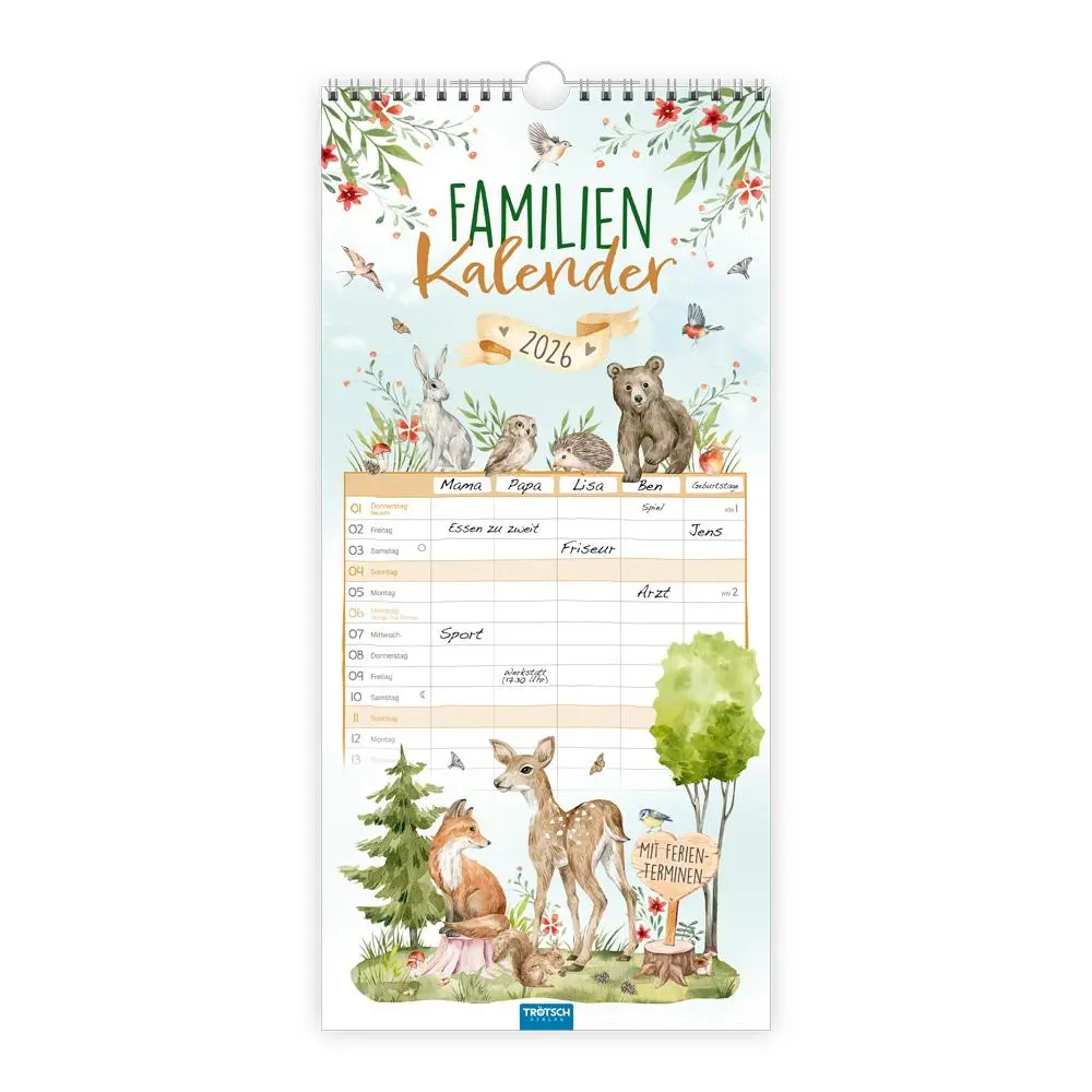 Cover: 9783988023971 | Trötsch Familienkalender Waldfreunde 2026 | Wandkalender | KG | 24 S.