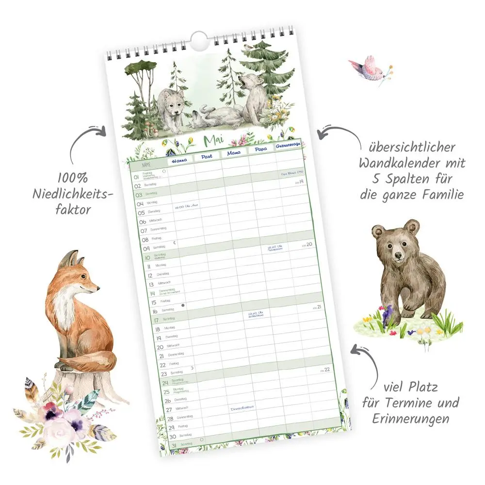 Bild: 9783988023971 | Trötsch Familienkalender Waldfreunde 2026 | Wandkalender | KG | 24 S.