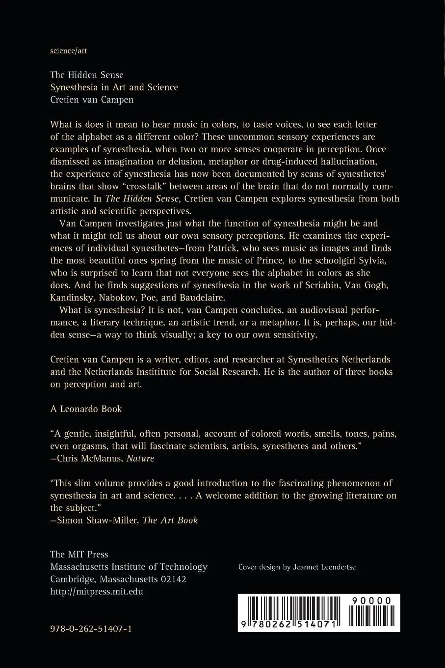 Rückseite: 9780262514071 | The Hidden Sense | Synesthesia in Art and Science | Cretien van Campen