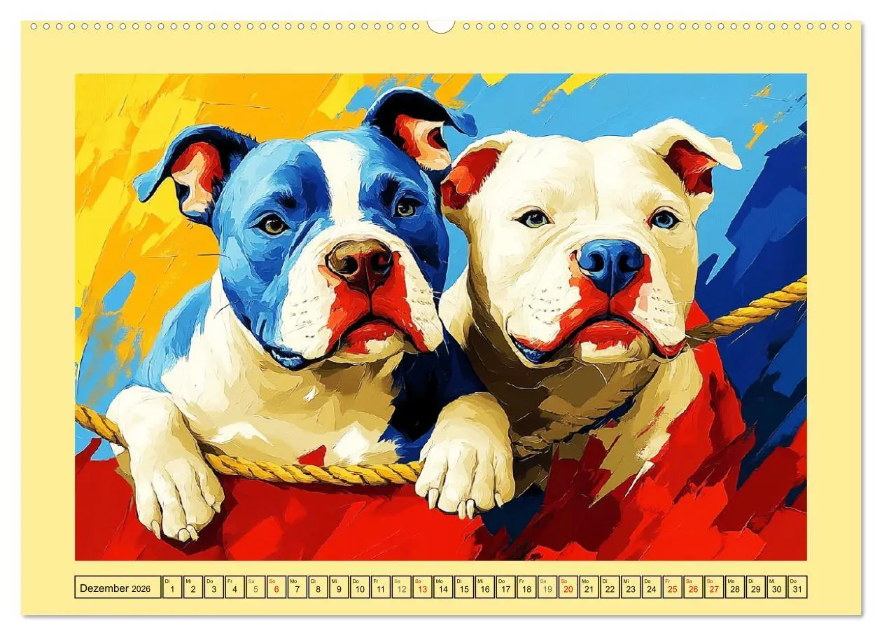 Bild: 9783457344071 | Pit Bulls und Familie. Bunte Bull Breed Schönheiten (hochwertiger...