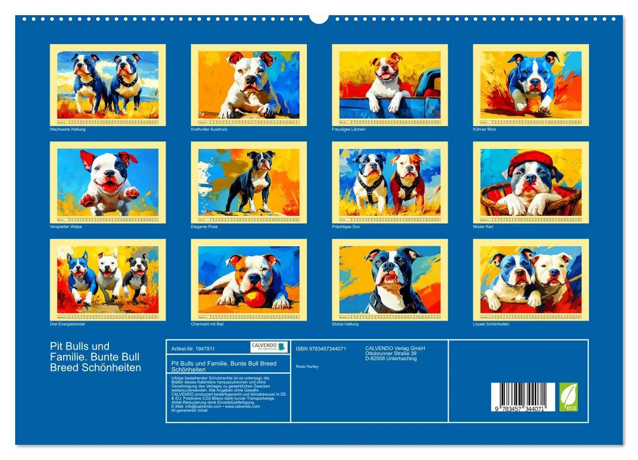 Bild: 9783457344071 | Pit Bulls und Familie. Bunte Bull Breed Schönheiten (hochwertiger...