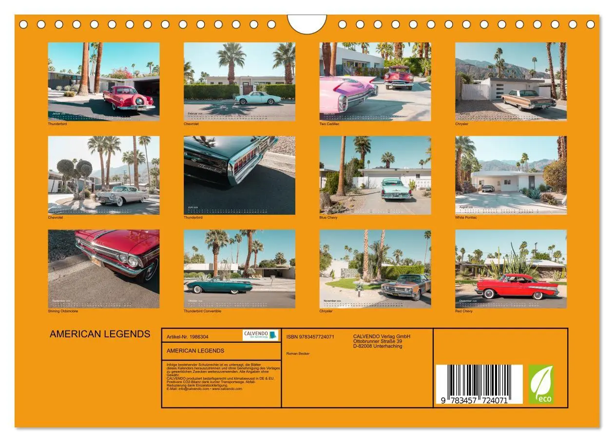 Bild: 9783457724071 | AMERICAN LEGENDS (Wandkalender 2026 DIN A4 quer), CALVENDO...